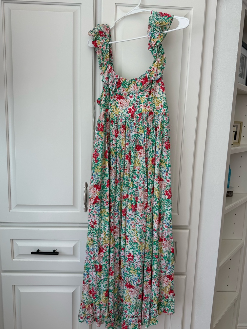 Entro Green Floral Print Dress open back NWT